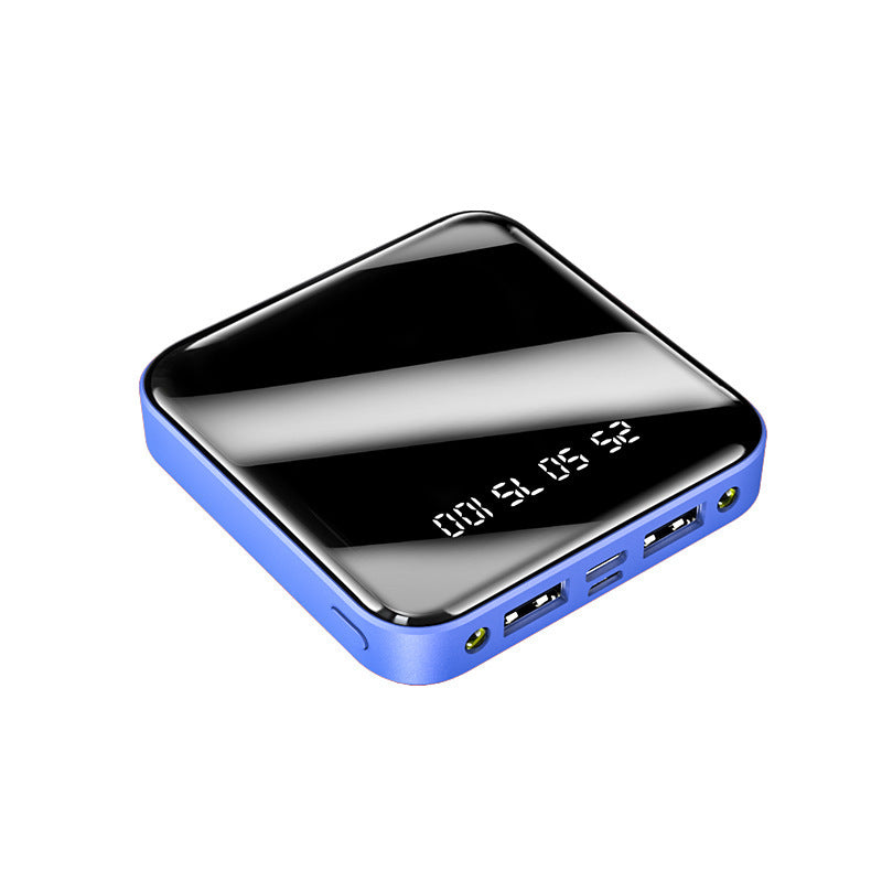 Mini Power Bank 20000 mAh – Portable Mirror Digital Display Fast Charger for iPhone, Samsung & Android