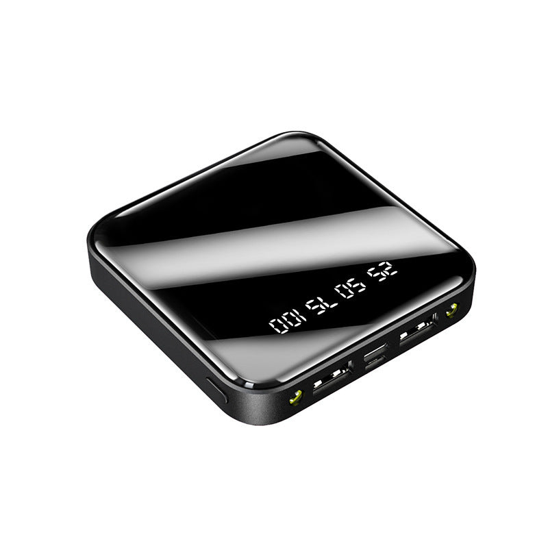 Mini Power Bank 20000 mAh – Portable Mirror Digital Display Fast Charger for iPhone, Samsung & Android
