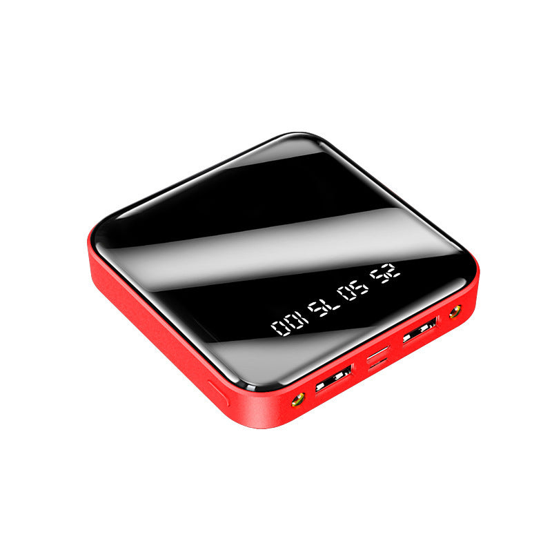 Mini Power Bank 20000 mAh – Portable Mirror Digital Display Fast Charger for iPhone, Samsung & Android