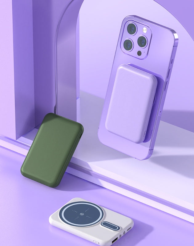 Magnetic Wireless Power Bank — 5000 mAh Fast Charging MagSafe Battery Pack for iPhone & Android