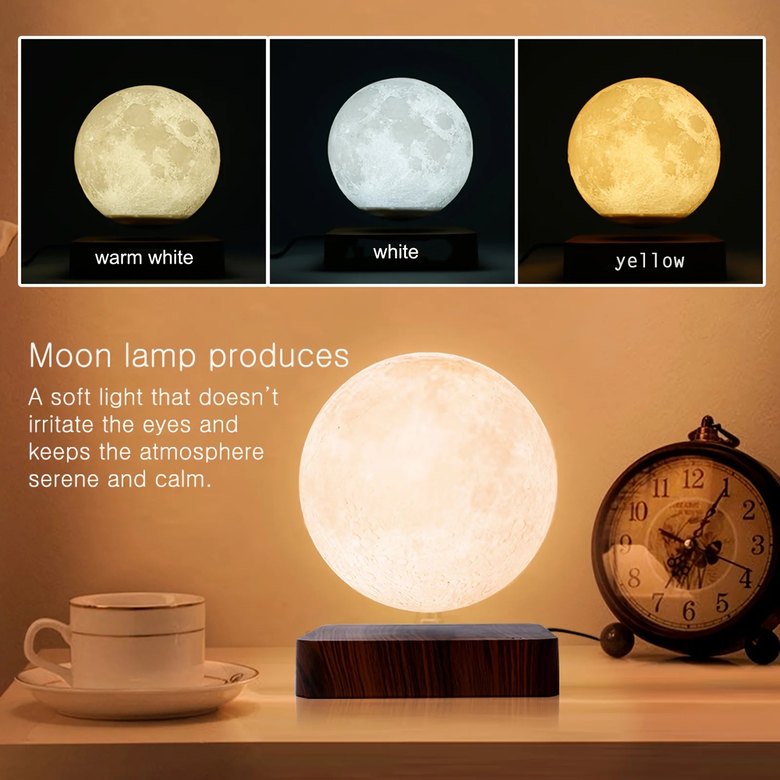 ✨ Limited Edition Levitating Moon Lamp – Magnetic Floating 3D Printed Light
