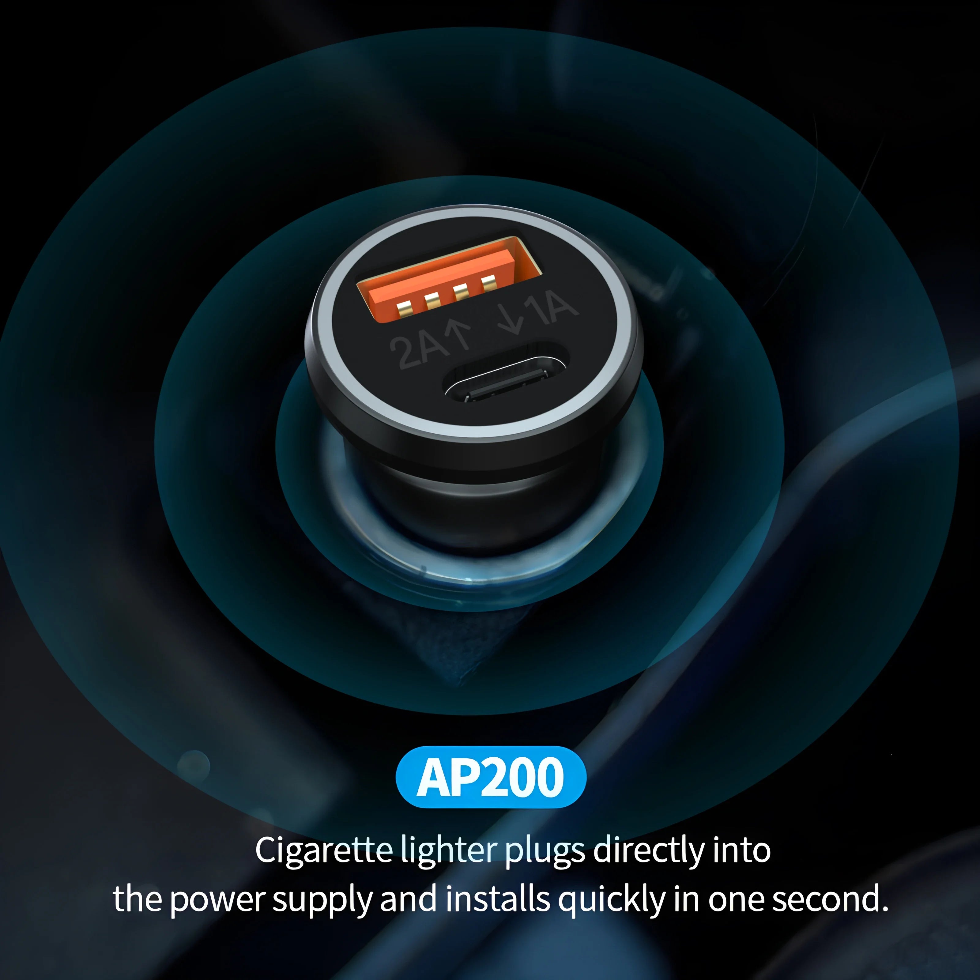 AKAMATE™ 2-in-1 Smart Car Charger & GPS Tracker – 20 W Fast Charge + Apple Find My Integration”