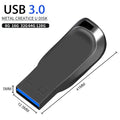 High-Speed Metal Rod USB Flash Drive 3.0 Pendrive - 128GB 64GB 32GB 16GB 8GB - Durable Free Stick Pen U Disk for Data Storage