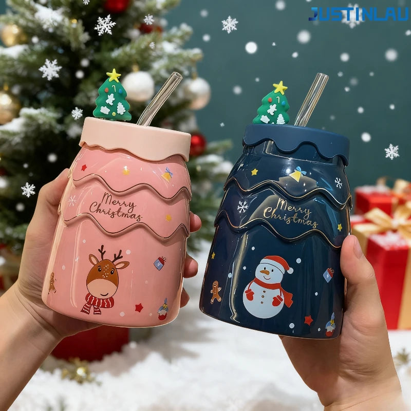 Christmas Ceramic Mug – Cute Holiday Coffee & Hot Chocolate Cup ☕❄️ Gift Mug for Kids & Adults