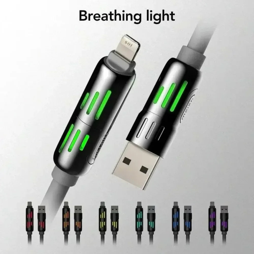 USB、Type C, lightning-Max 240W Fast Charging and Data Sync MFISH 4-in-1 Multi-Function USB Charging Cable for iPhone 16/15, iPad