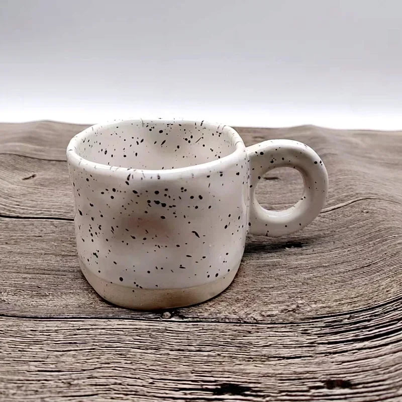 Korean Style Handcrafted Ceramic Coffee Mug – Splashed Ink Design | Eco-Friendly | 350ml ☕✨
