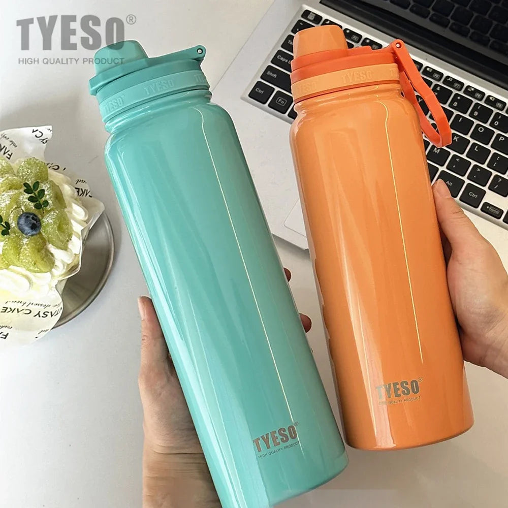 TYESO Thermal Stainless Steel Bottle – Leak-Proof Vacuum Flask (Keeps Drinks Hot & Cold 12H)