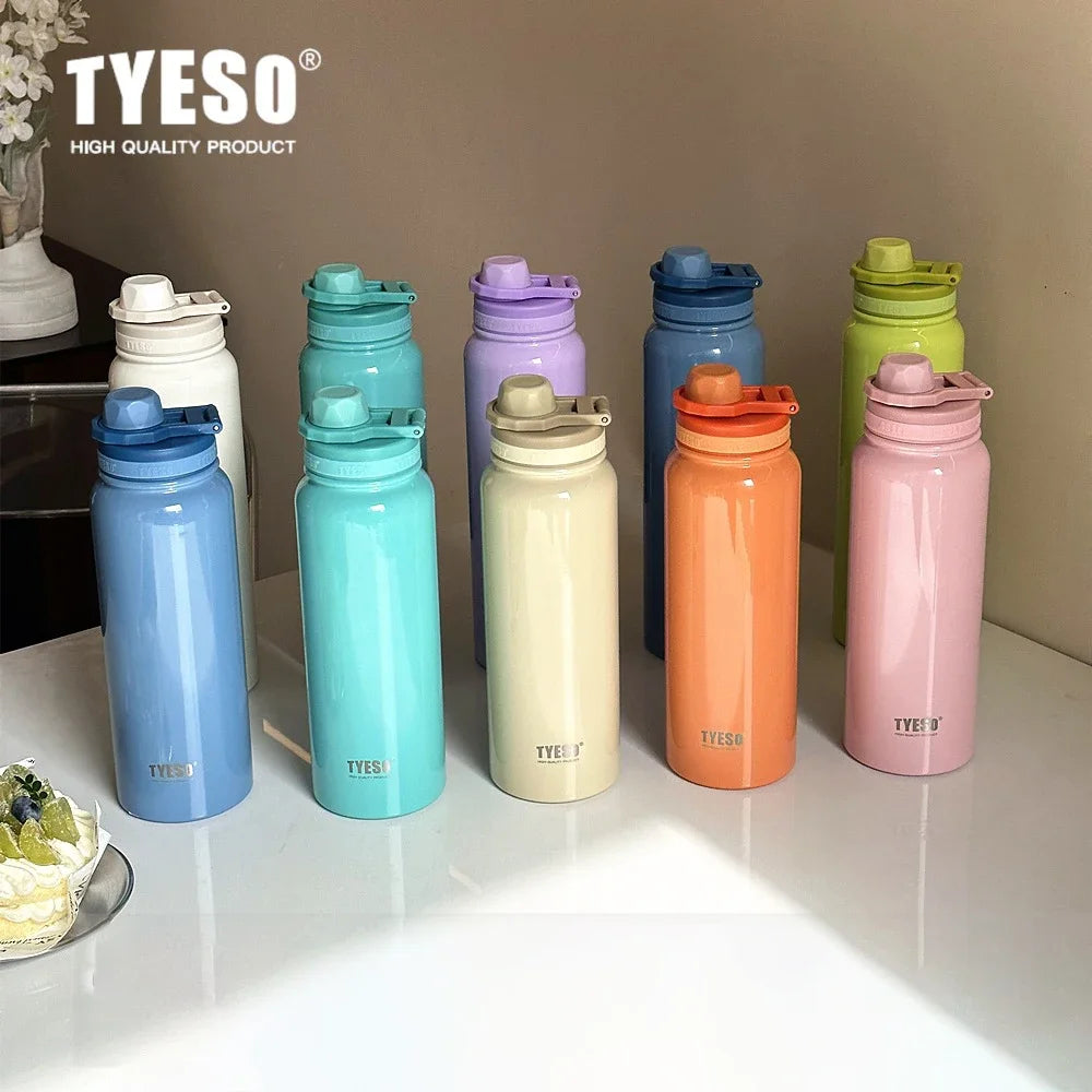 TYESO Thermal Stainless Steel Bottle – Leak-Proof Vacuum Flask (Keeps Drinks Hot & Cold 12H)