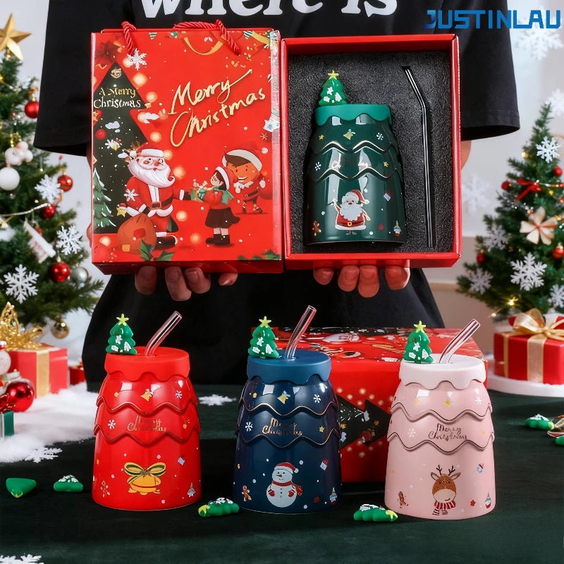 Christmas Ceramic Mug – Cute Holiday Coffee & Hot Chocolate Cup ☕❄️ Gift Mug for Kids & Adults