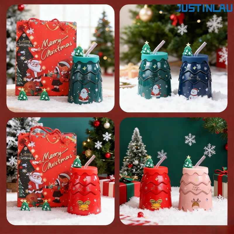 Christmas Ceramic Mug – Cute Holiday Coffee & Hot Chocolate Cup ☕❄️ Gift Mug for Kids & Adults