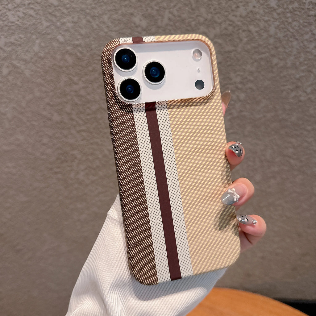 Kevlar Carbon Fiber Stripe Case for iPhone 17/16| Shockproof Anti-Slip MagSafe Ready 💪📱