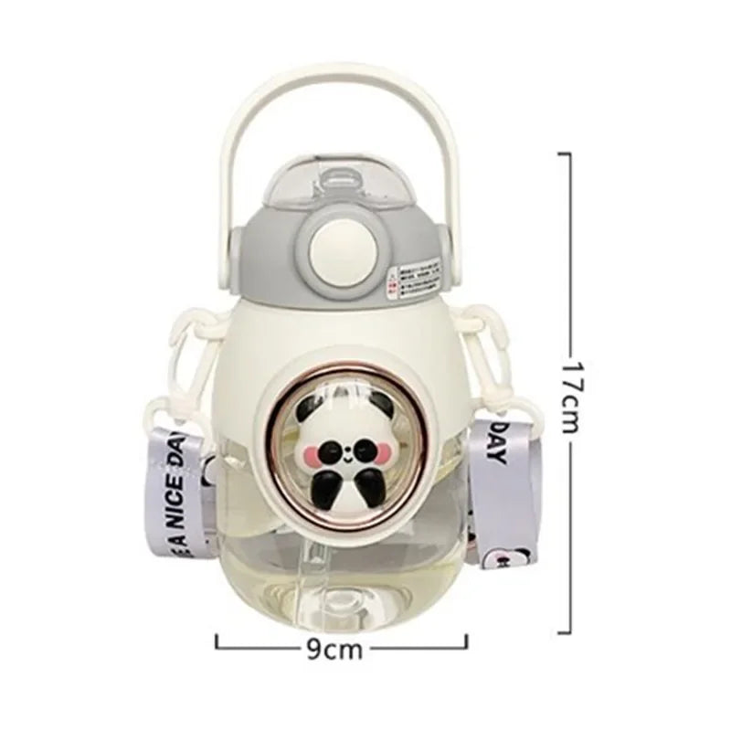 Kids Cute Water Bottle 820ml with Straw & Handle 🧸🐼 | Leak-Proof School & Travel Bottle | BPA-Free | Free Shipping