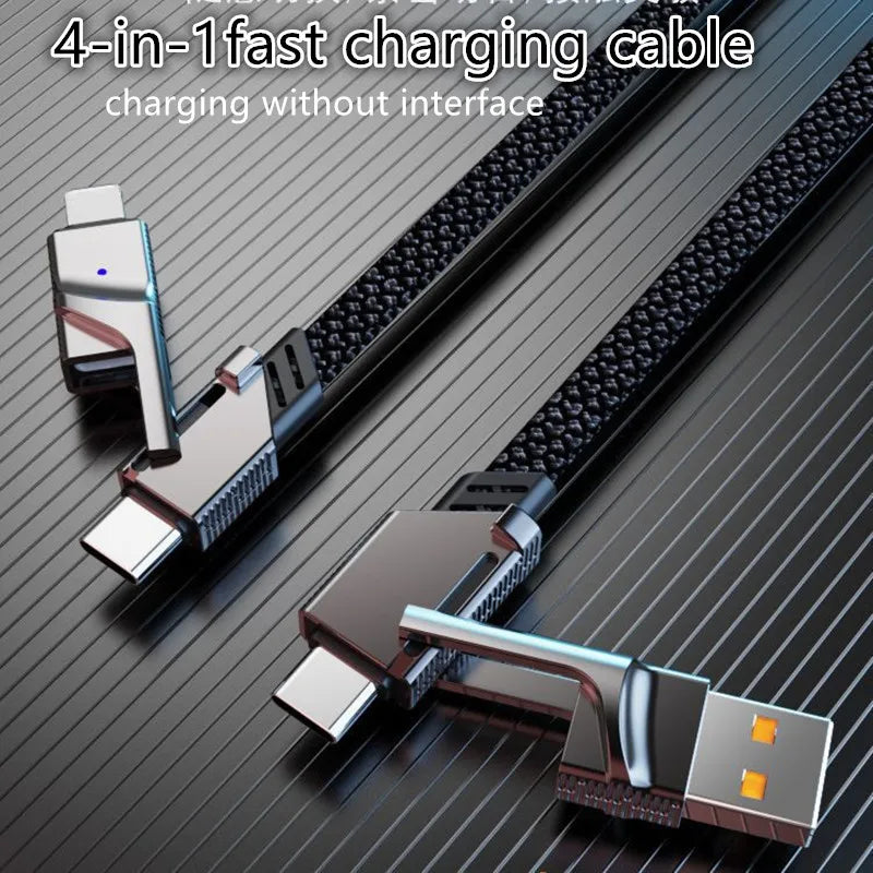 4 In 1 PD 65W USB Type C Data Cable Fast Charging For iPhone 15 14 13 12 11 Samsung Xiaomi Redmi Huawei Wire Cable Fast Charger
