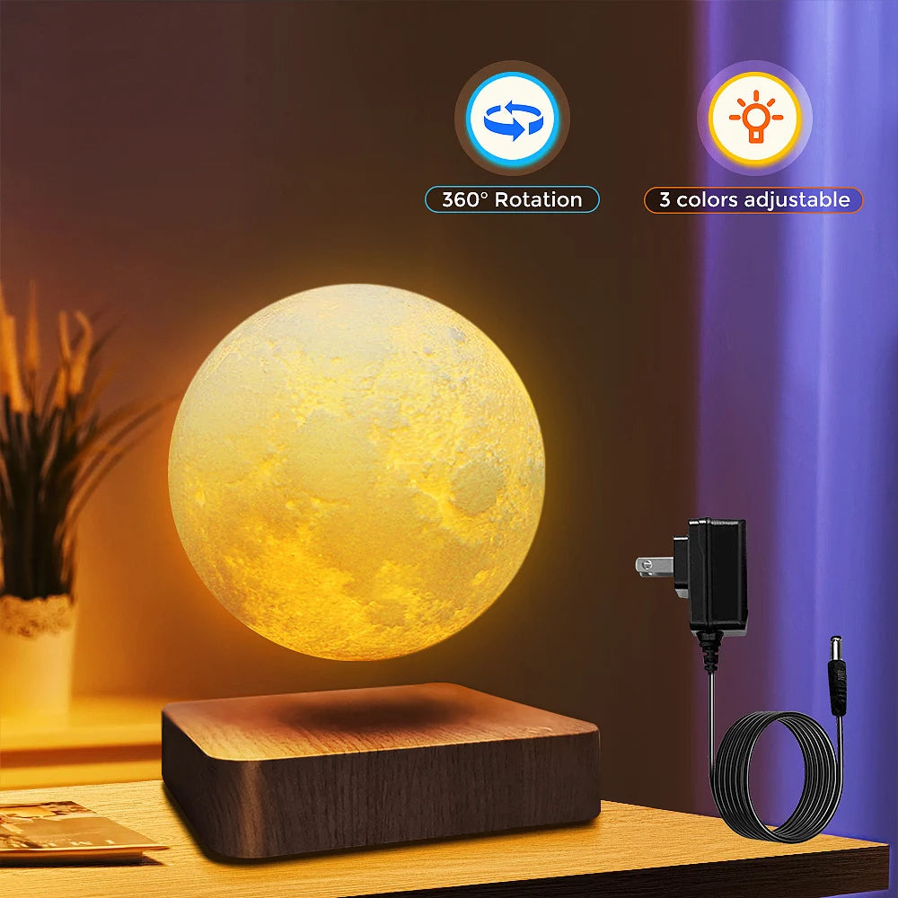 ✨ Limited Edition Levitating Moon Lamp – Magnetic Floating 3D Printed Light