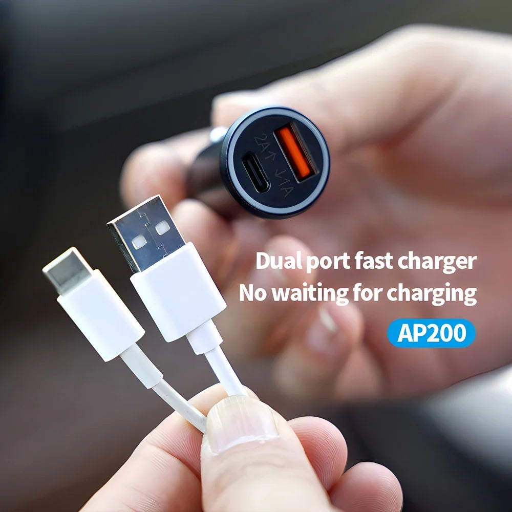 AKAMATE™ 2-in-1 Smart Car Charger & GPS Tracker – 20 W Fast Charge + Apple Find My Integration”